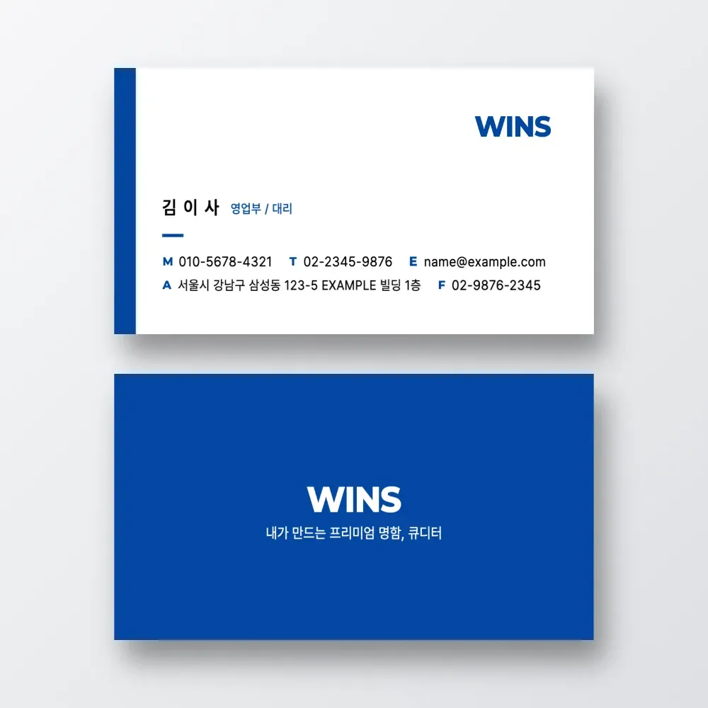 전문직을 위한 심플 블루 비즈니스 명함 디자인 #1 미리보기